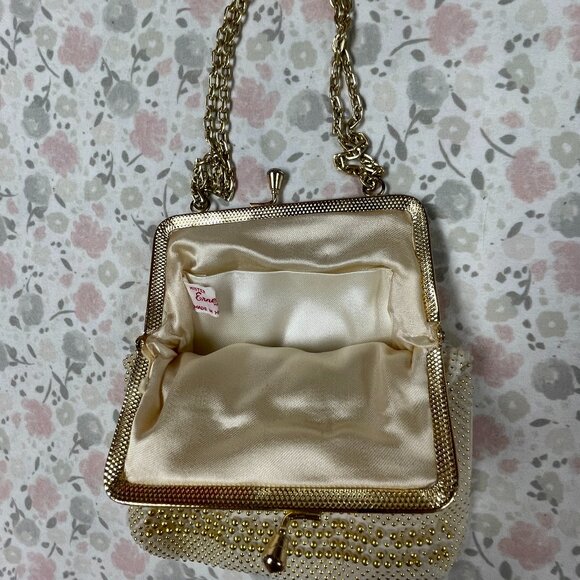 Mister Ernest Handbag - Gold colored beading, Made in Hong Kong - Picture 6 of 12